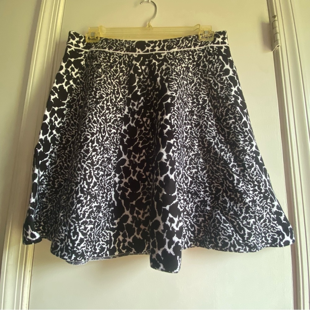 Lane Bryant Black and White Mini Skater Skirt‎